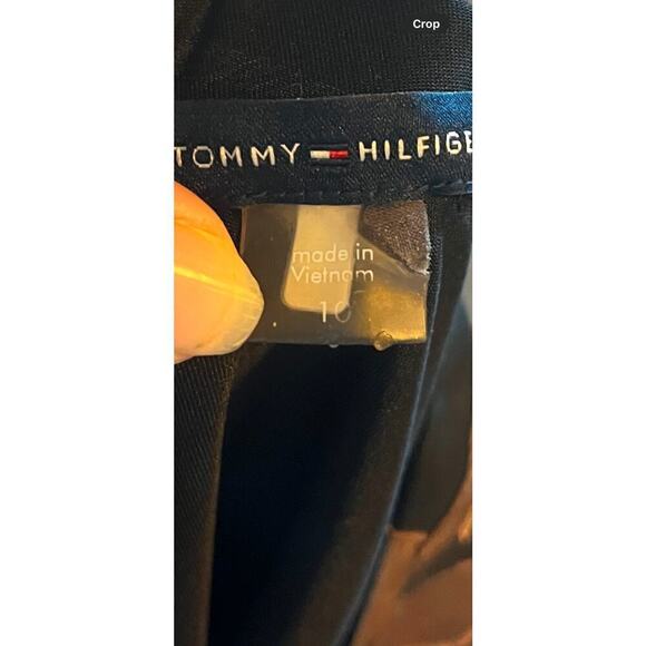 Tommy Hilfiger black and gold floral chiffon trapeze dress size 10 - Picture 3 of 14